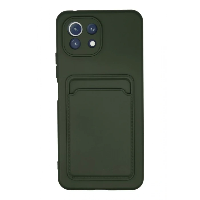 Xiaomi Mi 11 Kılıf Kelvin Kartvizitli Silikon - Koyu Yeşil