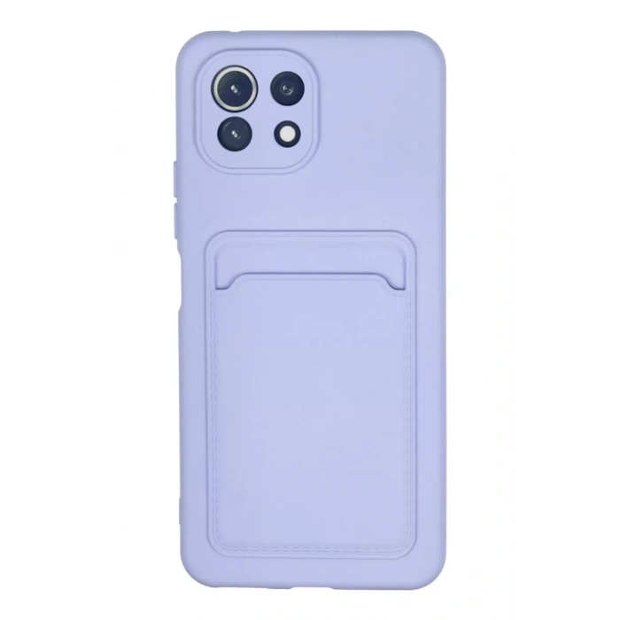 Xiaomi Mi 11 Kılıf Kelvin Kartvizitli Silikon - Lila
