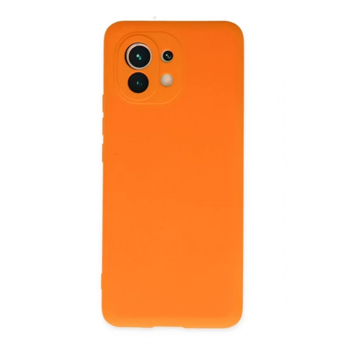 Xiaomi Mi 11 Kılıf Nano içi Kadife Silikon - Turuncu