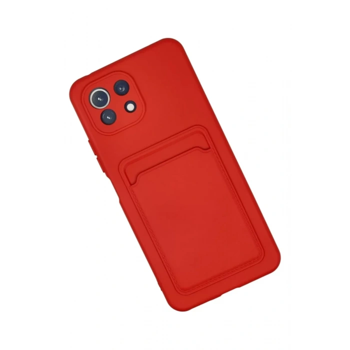 Xiaomi Mİ 11 Lite Kılıf Kelvin Kartvizitli Silikon - Kırmızı