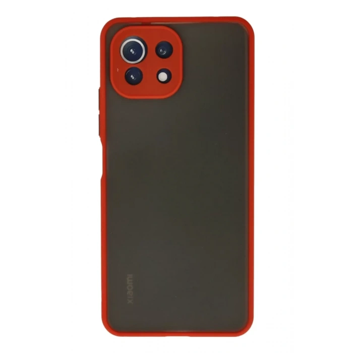 Xiaomi Mİ 11 Lite Kılıf Montreal Silikon Kapak - Kırmızı