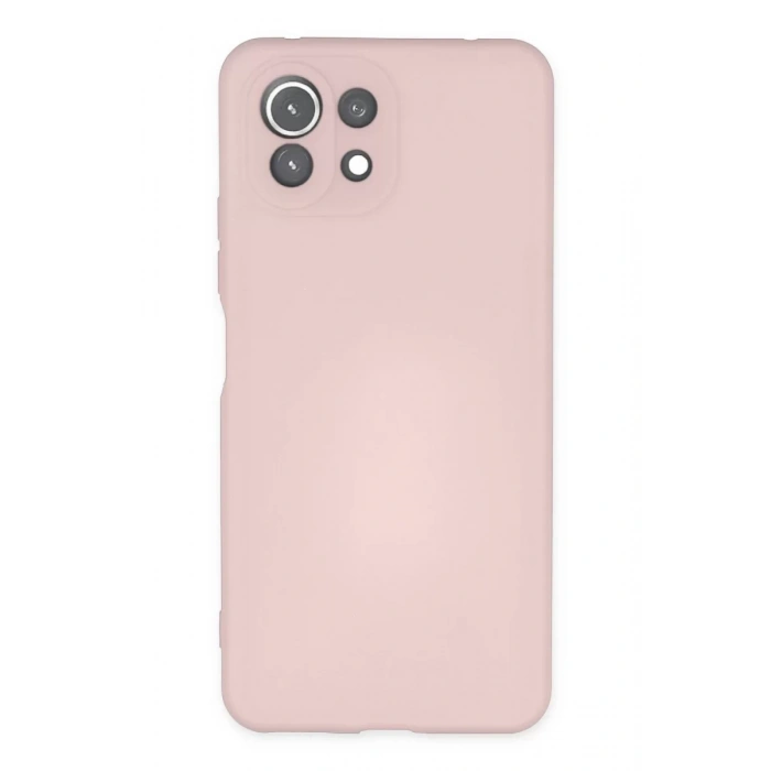 Xiaomi Mİ 11 Lite Kılıf Nano içi Kadife Silikon - Pudra