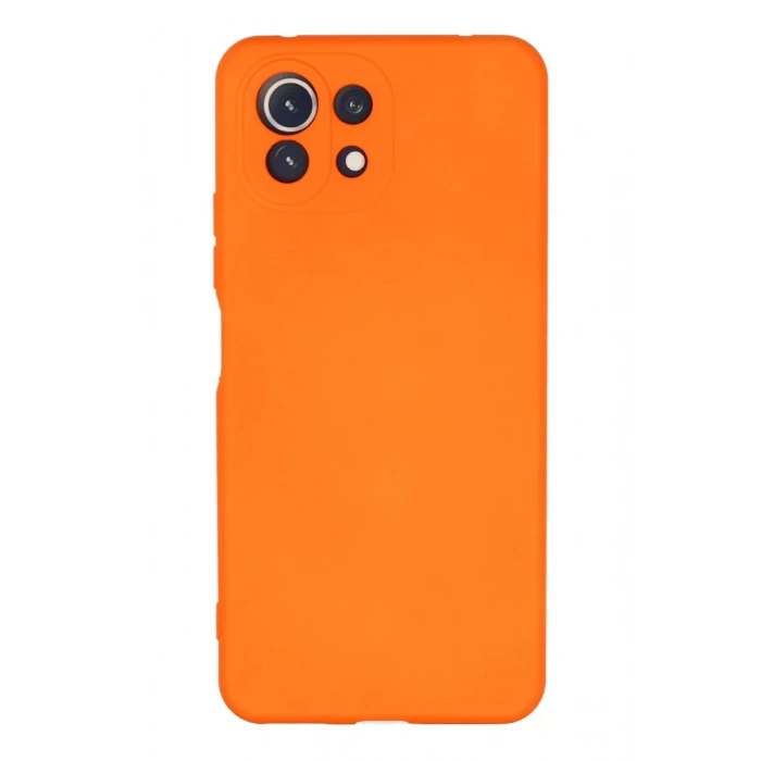 Xiaomi Mİ 11 Lite Kılıf Nano içi Kadife Silikon - Turuncu
