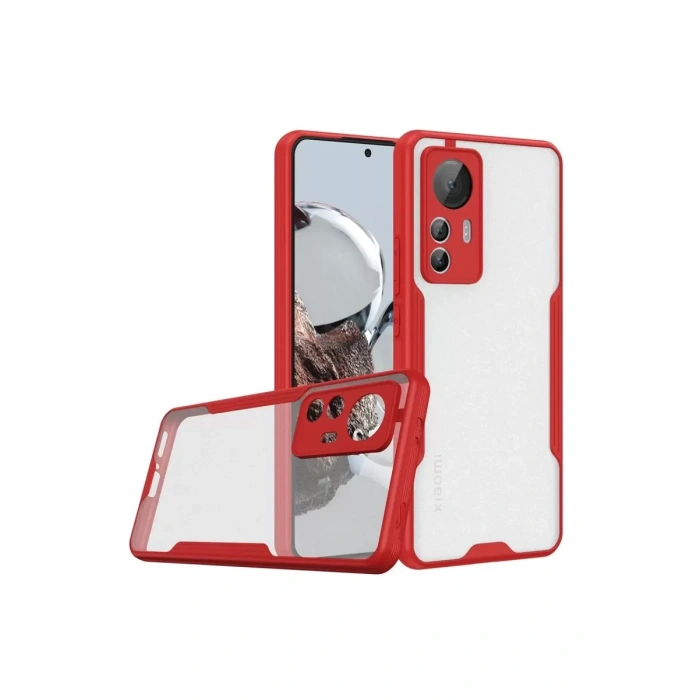 Xiaomi Mi 12T Kılıf Platin Silikon - Kırmızı