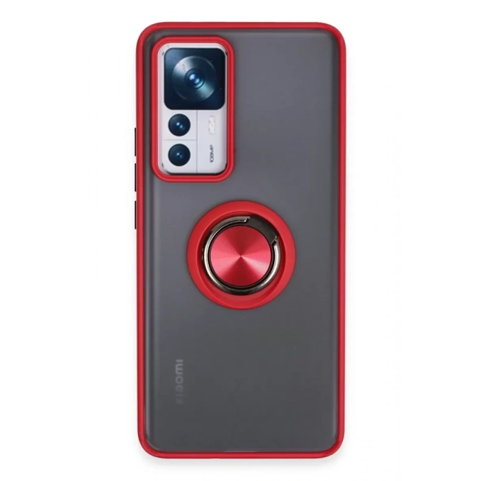 Xiaomi Mi 12T Pro Kılıf Montreal Yüzüklü Silikon Kapak - Kırmızı