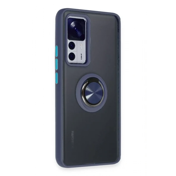 Xiaomi Mi 12T Pro Kılıf Montreal Yüzüklü Silikon Kapak - Lacivert