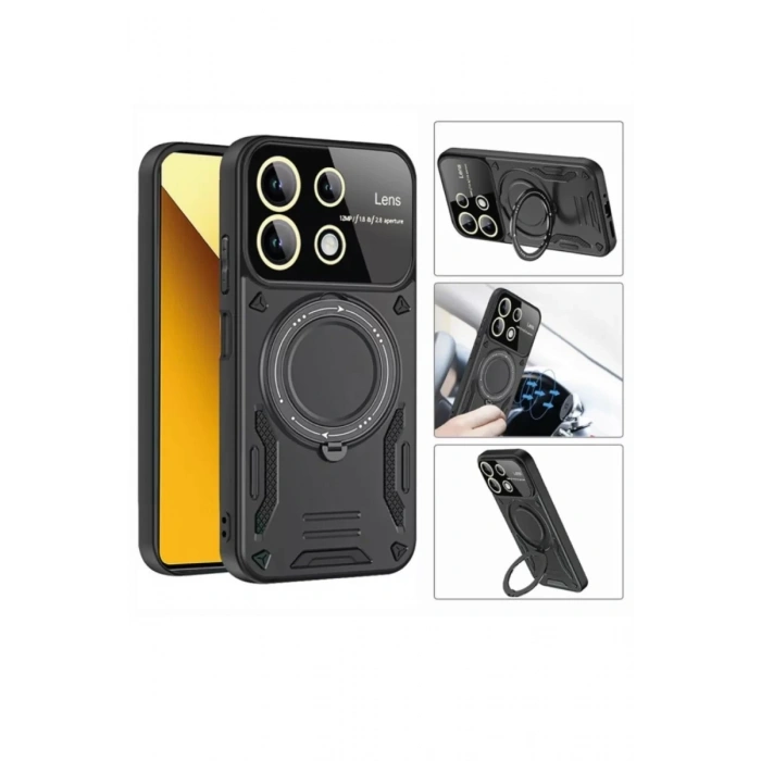 Xiaomi Mi 13T Pro Kılıf Joy Lens Standlı Kapak - Mor