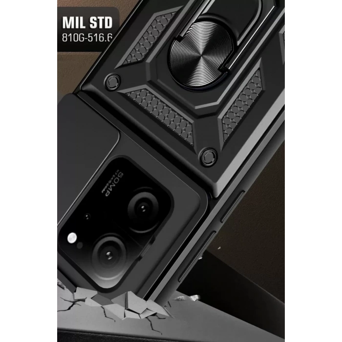 Xiaomi Mi 13T Pro Kılıf Pars Lens Yüzüklü Silikon - Kırmızı