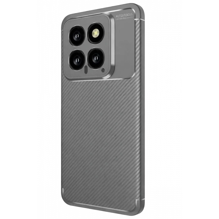 Xiaomi Mi 14T Kılıf Auto Focus Karbon Kapak - Gri