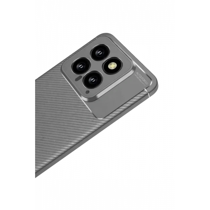 Xiaomi Mi 14T Kılıf Auto Focus Karbon Kapak - Gri