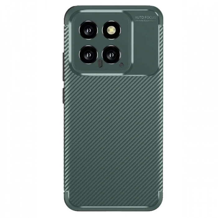 Xiaomi Mi 14T Kılıf Auto Focus Karbon Kapak - Koyu Yeşil