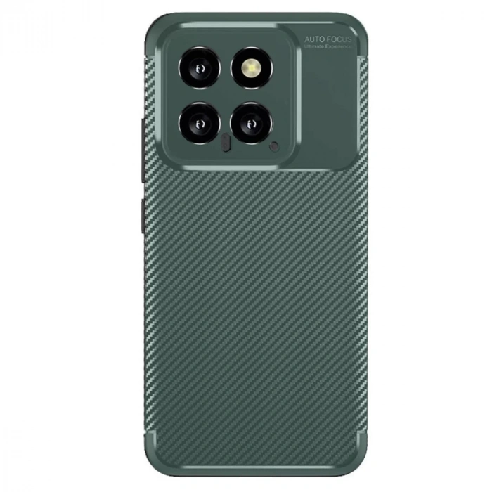 Xiaomi Mi 14T Kılıf Auto Focus Karbon Kapak - Koyu Yeşil