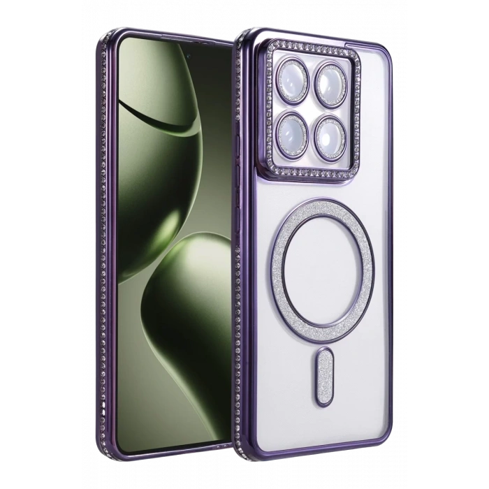 Xiaomi Mi 14T Pro Joke Simli Magneticsafe Kılıf - Derin Mor
