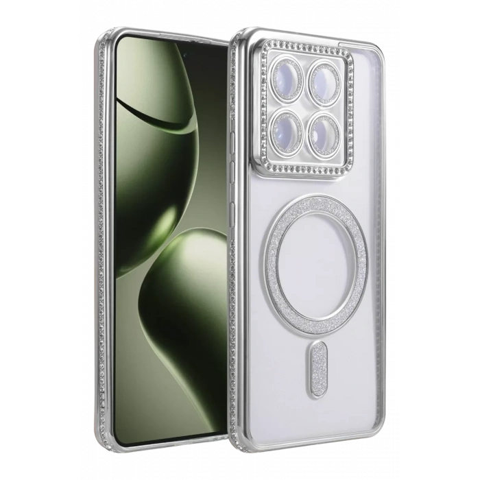 Xiaomi Mi 14T Pro Joke Simli Magneticsafe Kılıf - Gümüş