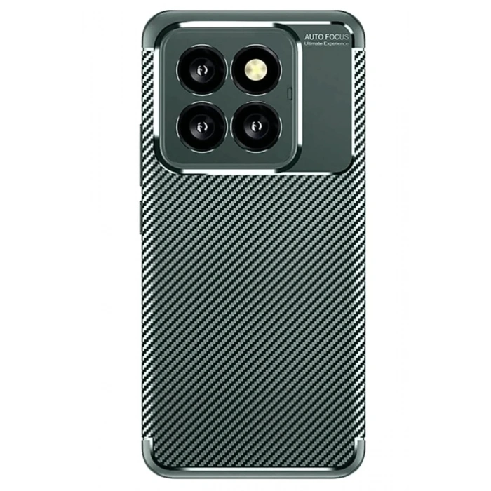 Xiaomi Mi 14T Pro Kılıf Auto Focus Karbon Kapak - Koyu Yeşil