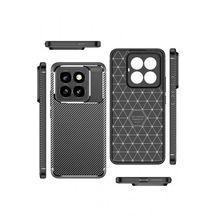 Xiaomi Mi 14T Pro Kılıf Auto Focus Karbon Kapak - Siyah