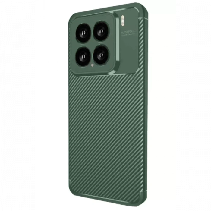 Xiaomi Mi 15 Kılıf Auto Focus Karbon Kapak - Koyu Yeşil