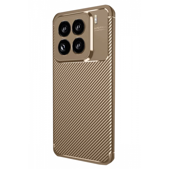 Xiaomi Mi 15 Pro Kılıf Auto Focus Karbon Kapak - Kahverengi