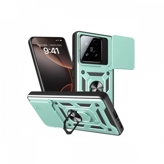 Xiaomi Mi 15T Pars Lens Yüzüklü Silikon - Yeşil