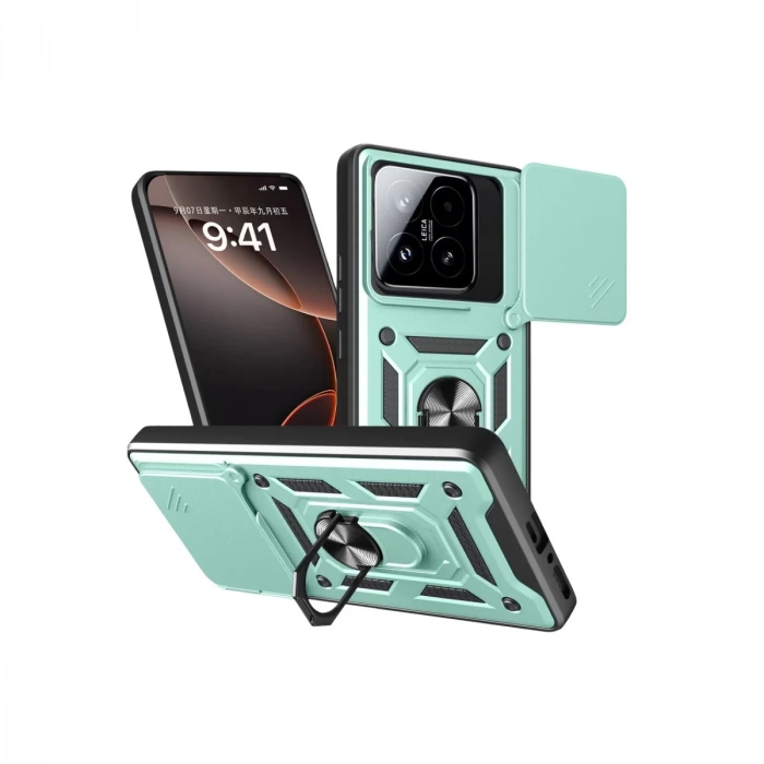 Xiaomi Mi 15T Pars Lens Yüzüklü Silikon - Yeşil