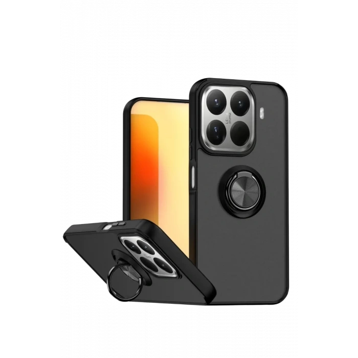 Xiaomi Mi 15T Pro Montreal Yüzüklü Silikon Kapak - Siyah