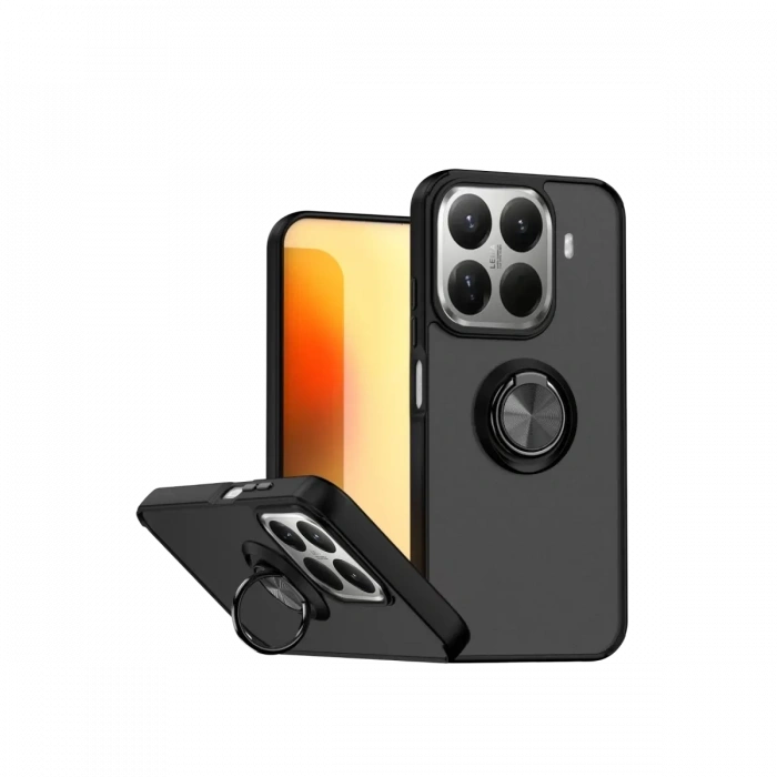 Xiaomi Mi 15T Pro Montreal Yüzüklü Silikon Kapak - Siyah