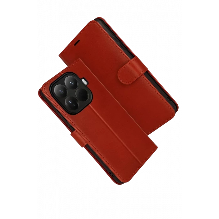 Xiaomi Mi 15T Pro Trend S Plus Kapaklı Kılıf - Kırmızı