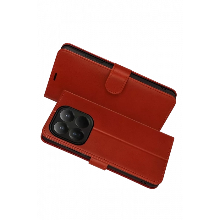 Xiaomi Mi 15T Trend S Plus Kapaklı Kılıf - Kırmızı