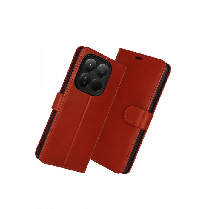 Xiaomi Mi 15T Trend S Plus Kapaklı Kılıf - Kırmızı