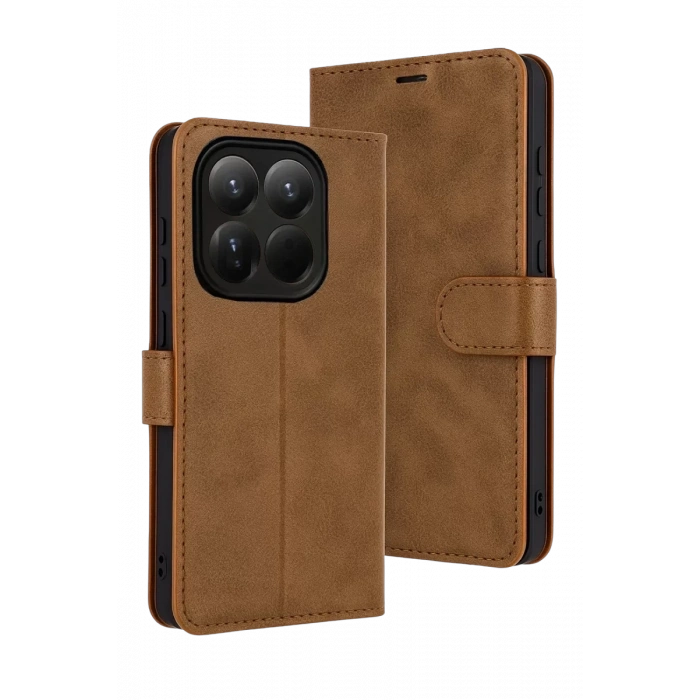 Xiaomi Mi 15T Trend S Plus Kapaklı Kılıf - Taba