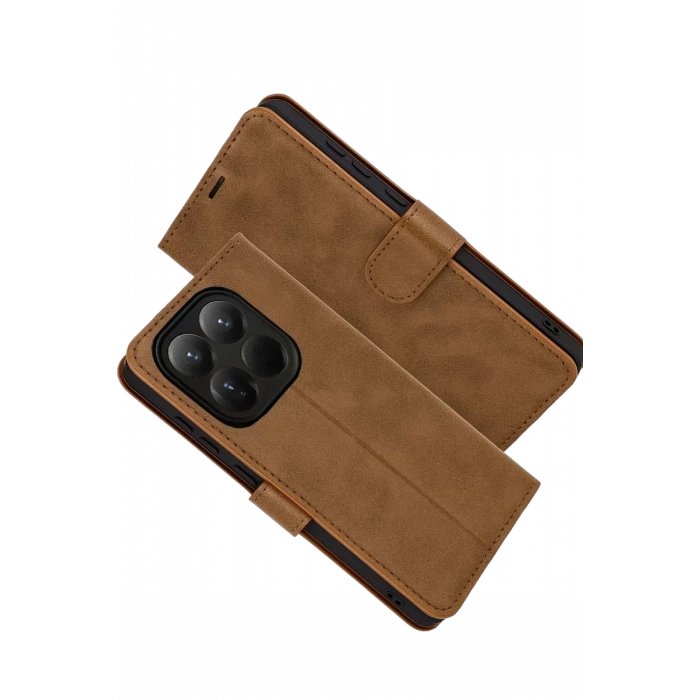 Xiaomi Mi 15T Trend S Plus Kapaklı Kılıf - Taba