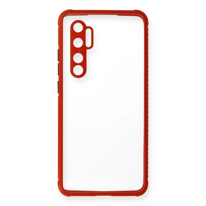 Xiaomi Mi Note 10 Lite Kılıf Miami Şeffaf Silikon - Kırmızı