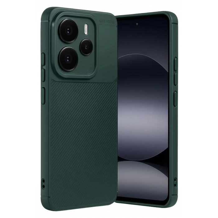 Xiaomi Note 14 5G Auto Focus Karbon Kapak - Koyu Yeşil