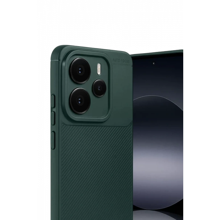 Xiaomi Note 14 5G Auto Focus Karbon Kapak - Koyu Yeşil