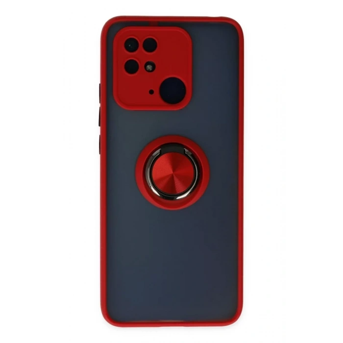 Xiaomi Poco C40 Kılıf Montreal Yüzüklü Silikon Kapak - Kırmızı