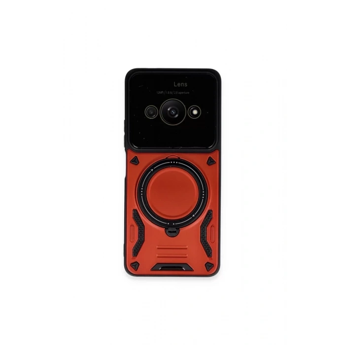 Xiaomi Poco C61 Kılıf Joy Lens Standlı Kapak - Kırmızı