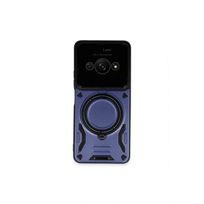 Xiaomi Poco C61 Kılıf Joy Lens Standlı Kapak - Lacivert