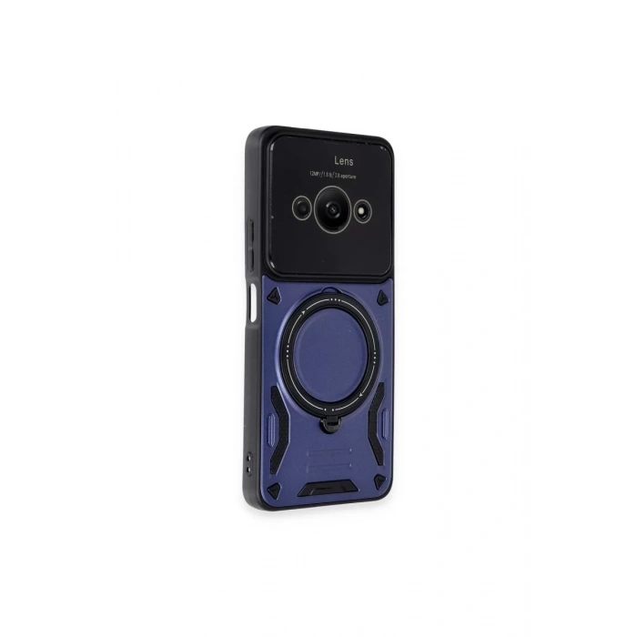 Xiaomi Poco C61 Kılıf Joy Lens Standlı Kapak - Lacivert