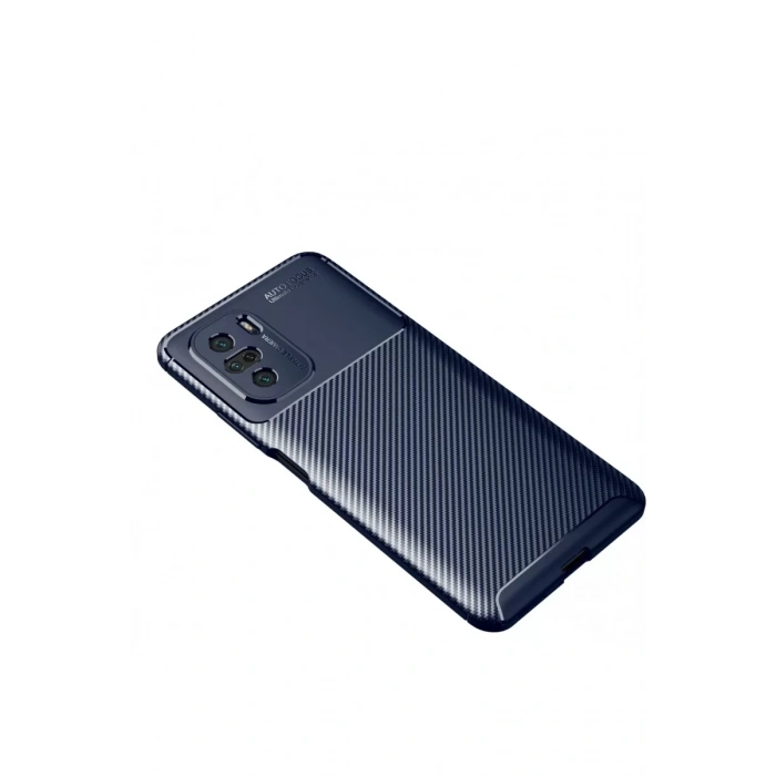 Xiaomi Poco F3 Kılıf Auto Focus Karbon Kapak - Lacivert