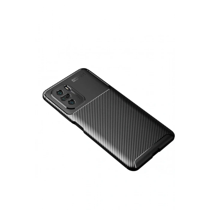 Xiaomi Poco F3 Kılıf Auto Focus Karbon Kapak - Siyah