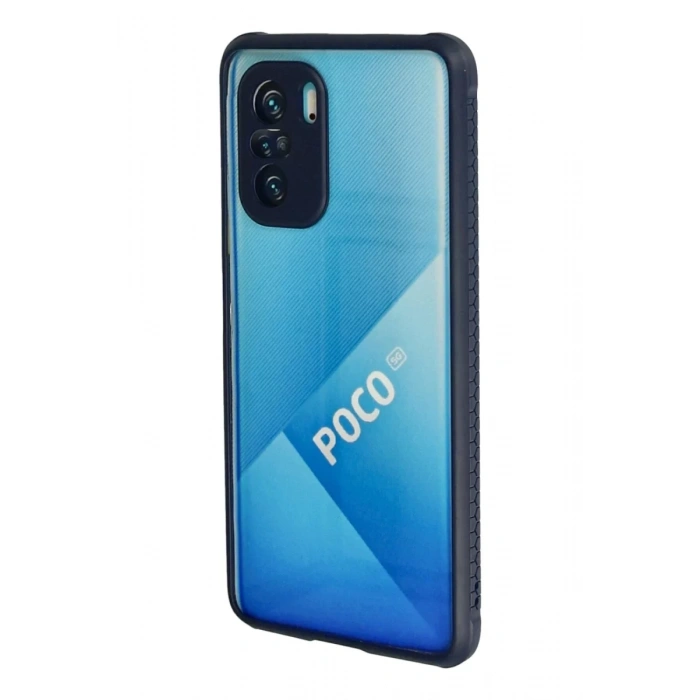 Xiaomi Poco F3 Kılıf Miami Şeffaf Silikon - Lacivert