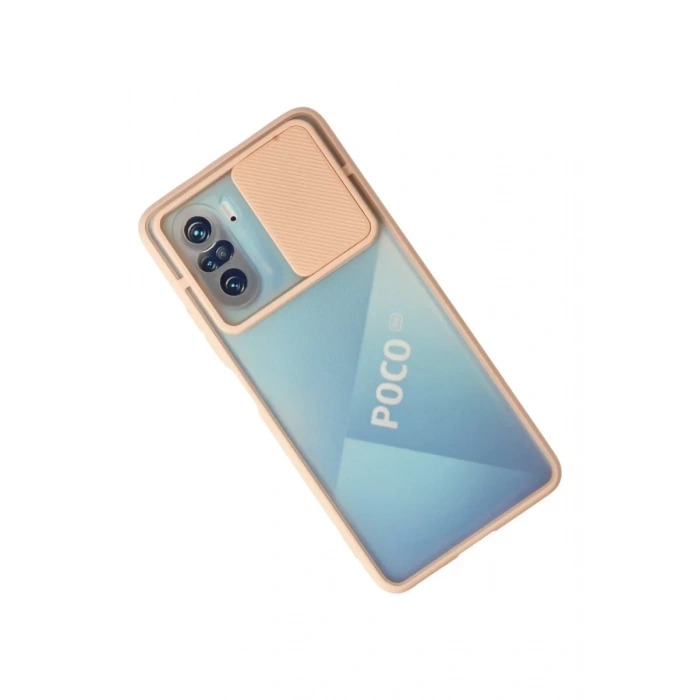 Xiaomi Poco F3 Kılıf Palm Buzlu Kamera Sürgülü Silikon - Pembe