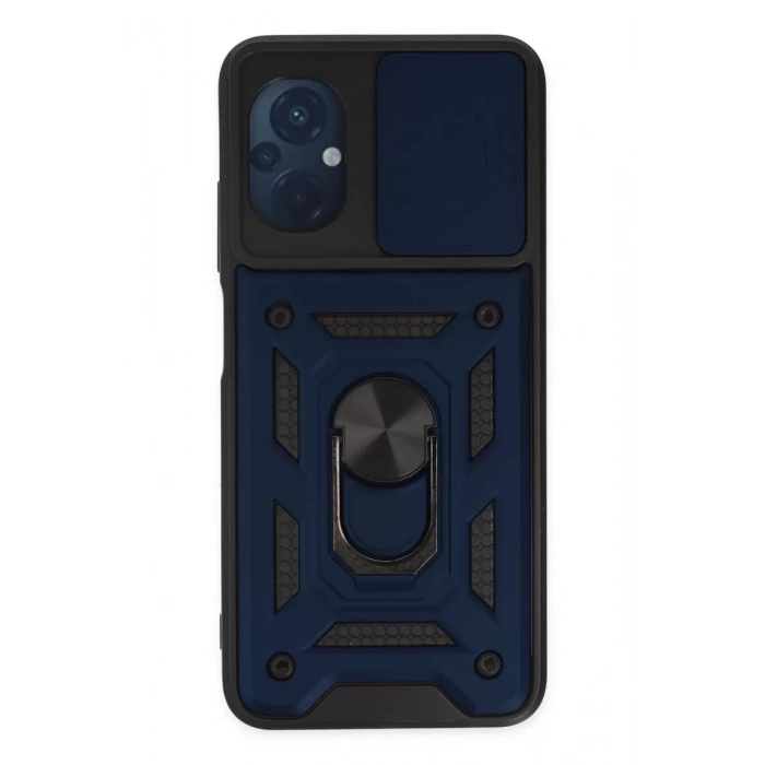 Xiaomi Poco M5 Kılıf Pars Lens Yüzüklü Silikon - Lacivert