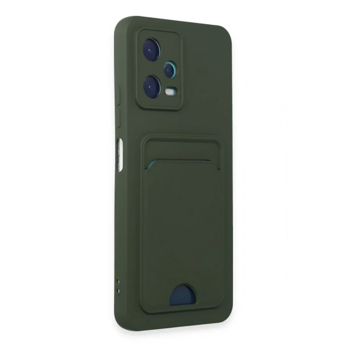 Xiaomi Poco X5 5G Kılıf Kelvin Kartvizitli Silikon - Koyu Yeşil