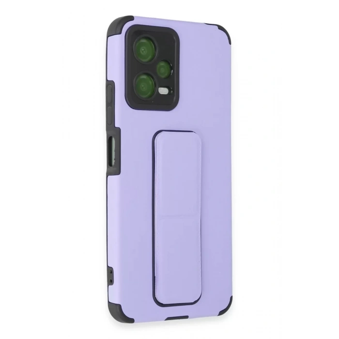 Xiaomi Poco X5 5G Kılıf Mega Standlı Silikon - Lila