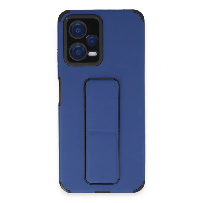 Xiaomi Poco X5 5G Kılıf Mega Standlı Silikon - Mavi