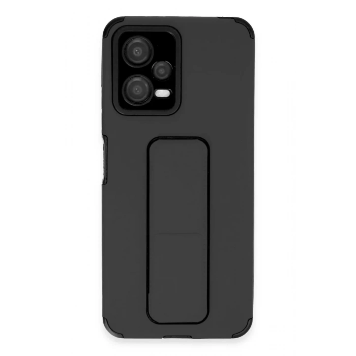 Xiaomi Poco X5 5G Kılıf Mega Standlı Silikon - Siyah