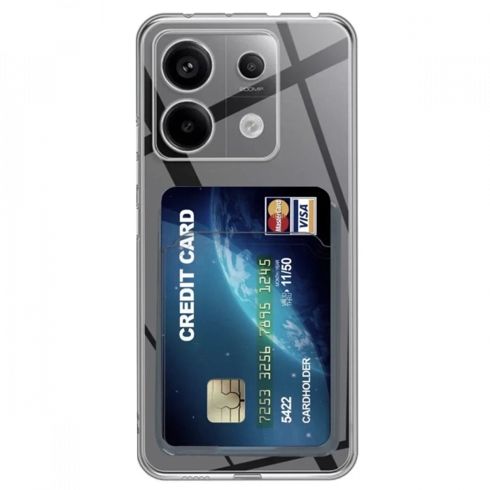 Xiaomi Poco X6 Kılıf Kart Şeffaf Silikon - Şeffaf