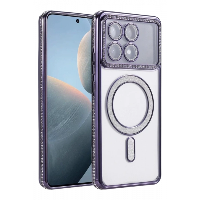 Xiaomi Poco X6 Pro Joke Simli Magneticsafe Kılıf - Derin Mor
