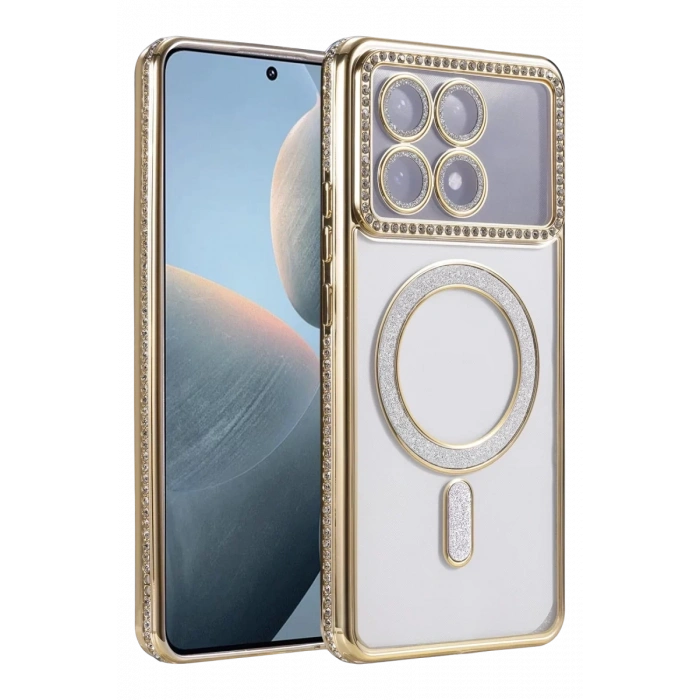 Xiaomi Poco X6 Pro Joke Simli Magneticsafe Kılıf - Gold
